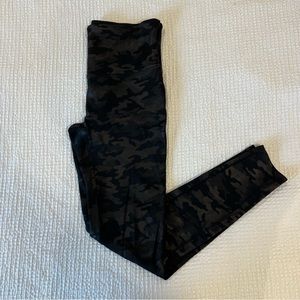 Spanx Faux Leather Matte Camo Leggings